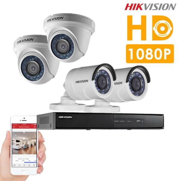 Cámaras de seguridad HD Hikvision- KIT 4 cámaras HD 1080