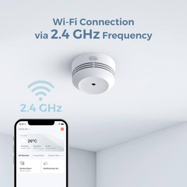 AGEISLINK Detector de humo Wi-Fi, alarma de humo inteligente inalámbrica con control de aplicación, batería de litio reemplazable, función de autocomprobación automática, S-WF240 - Imagen 5