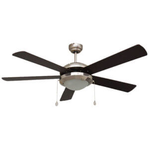 Ventilador de techo 5 aspas 52″ para interior con luz niquel cepillado Solaris Hunter 21767
